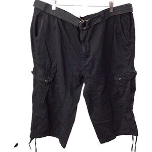 Black Cargo Shorts with Relaxed Fit and Utility Design size 46 NWT